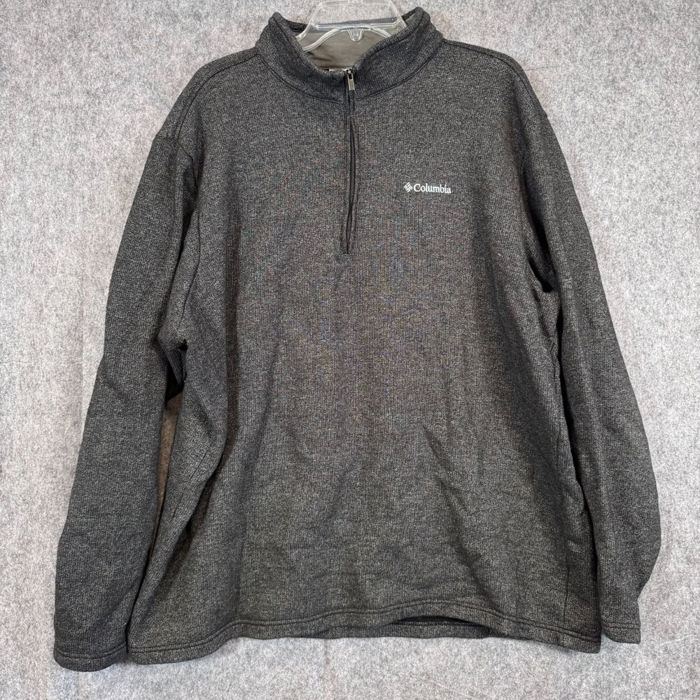 Columbia Pullover Sweater Mens 2XLT Great Hart Mountain III Half Zip Grey